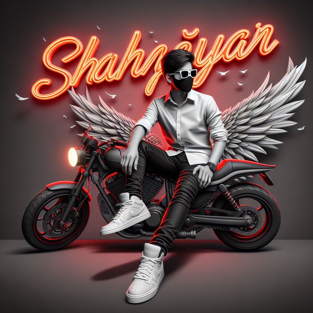 Get Creative with AI: Design Stunning Winged Images with Neon Effects and Bikes